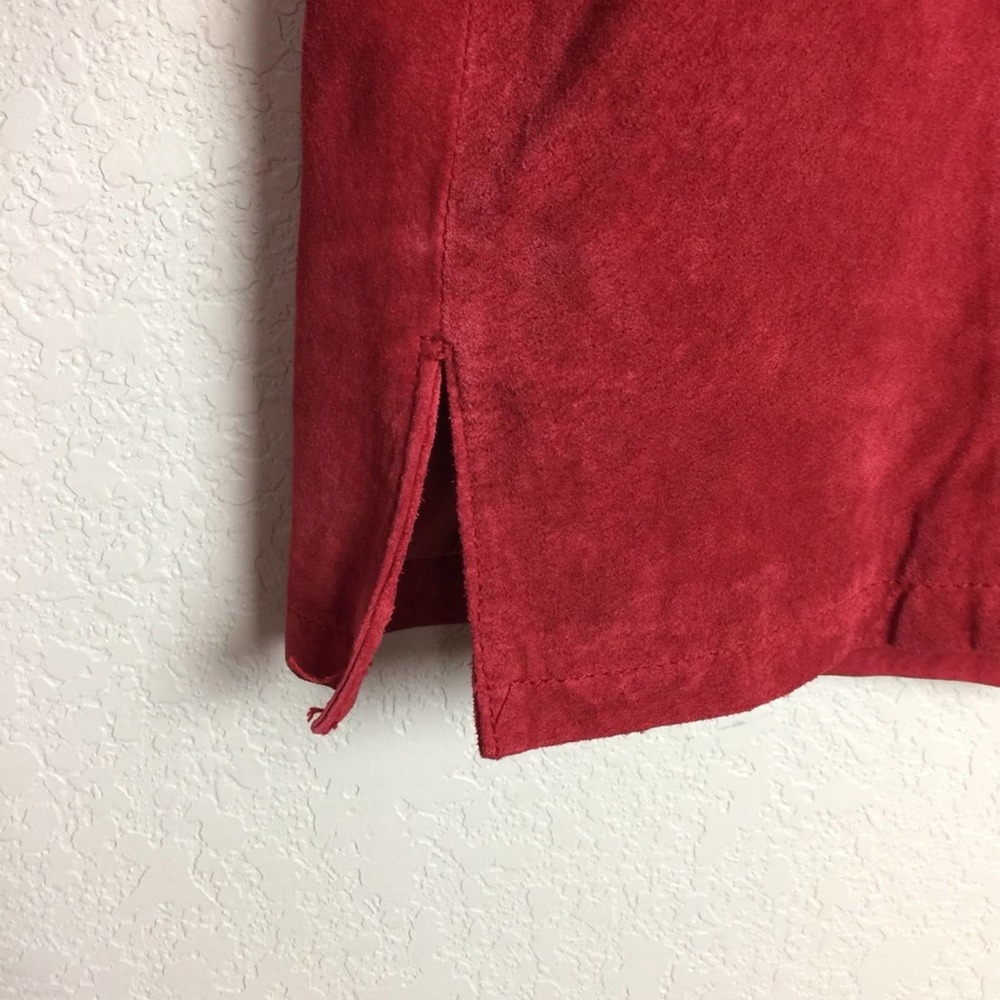 Red Suede Women's Blazer - Picture 7 of 9